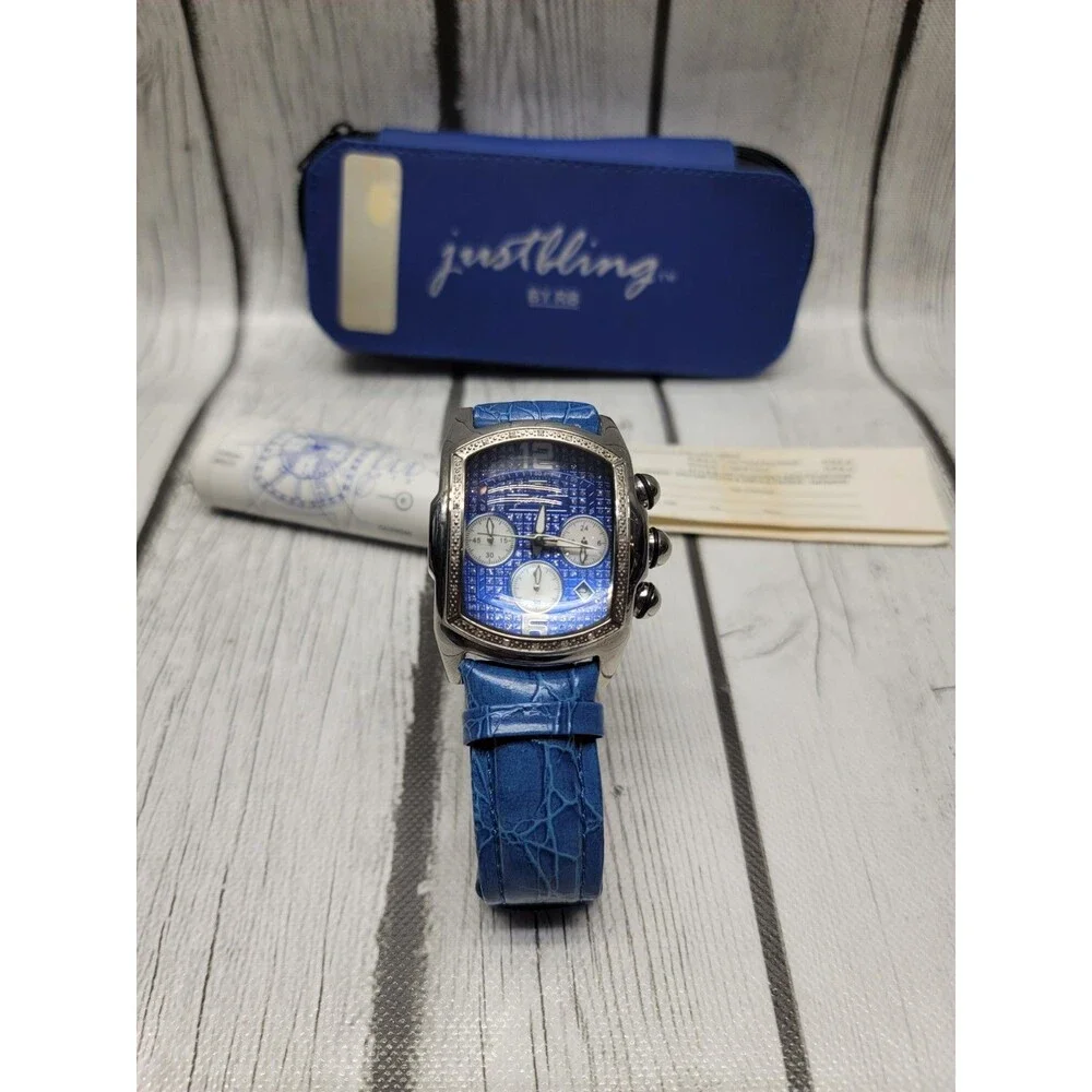 Men's Diamond Watch by Just Bling By RB JB-786-001 Rare Needs Battery